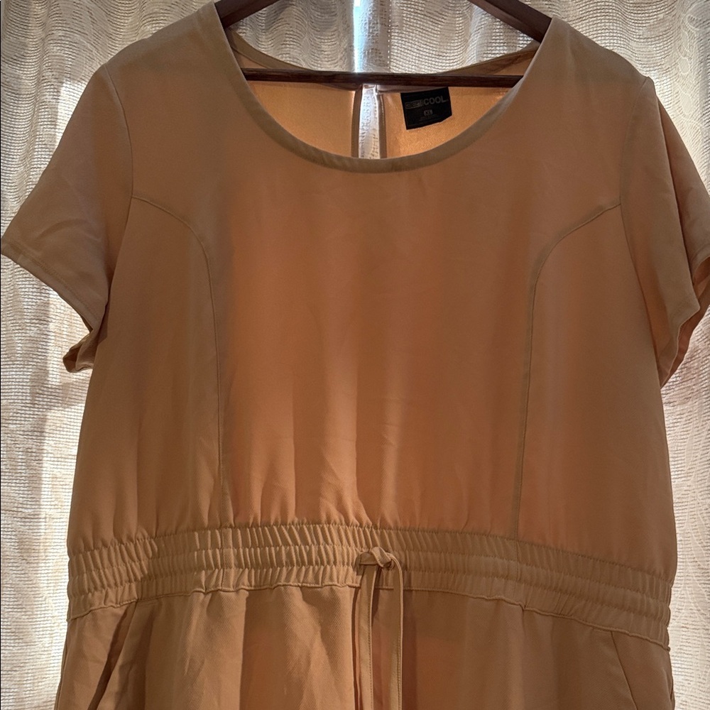 4/$15 Casual Tan Short Sleeve Dress - Picture 2 of 5